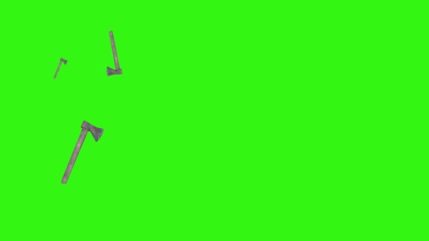 斧头斧头工具动画在绿色屏幕上 图形源 — 图库视频影像