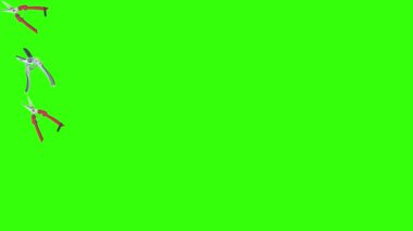 Makas animasyonu, bahçe aletleri, kroma anahtarı, grafik kaynak elementleri