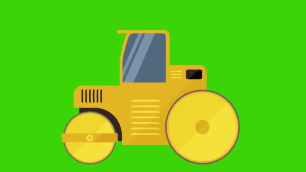 Kompakt Henger Gép Futó Zöld Képernyő Háttér Animáció — Stock videók