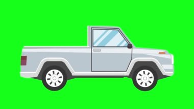 Yeşil arka planda çizgi film animasyonu çalışıyor.