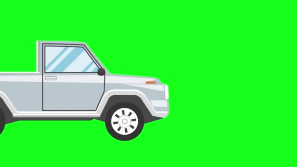绿色背景跑车动画 平面卡通图形风格 — 图库视频影像