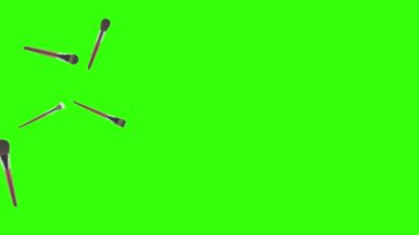 Makyaj aksesuarları animasyon yeşil ekranı fırçalar