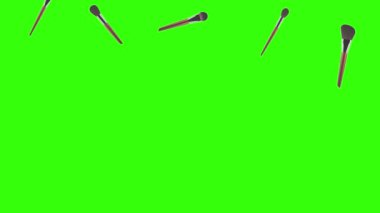 Makyaj aksesuarları animasyon yeşil ekranı fırçalar