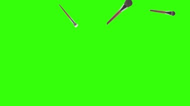 Makyaj aksesuarları animasyon yeşil ekranı fırçalar