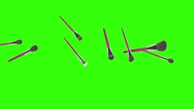 Makyaj aksesuarları animasyon yeşil ekranı fırçalar