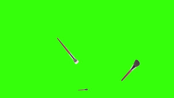 Make Tillbehör Borstar Animation Grön Skärm — Stockvideo
