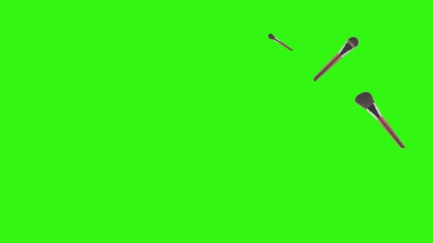 Make Accessories Brushes Animation Green Screen — Stock Video