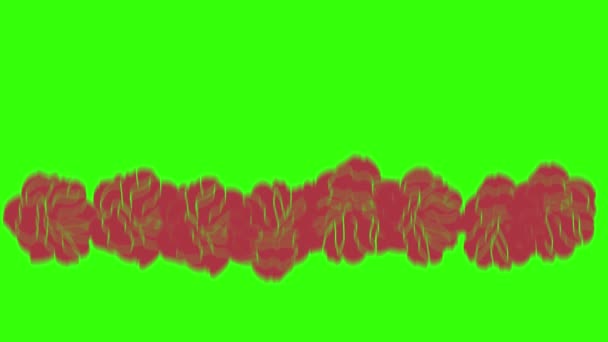 Κινούμενα Σχέδια Κόκκινων Τριαντάφυλλων Γραφιστική Σχεδίαση Πράσινη Οθόνη Μεταβατικό Στοιχείο — Αρχείο Βίντεο