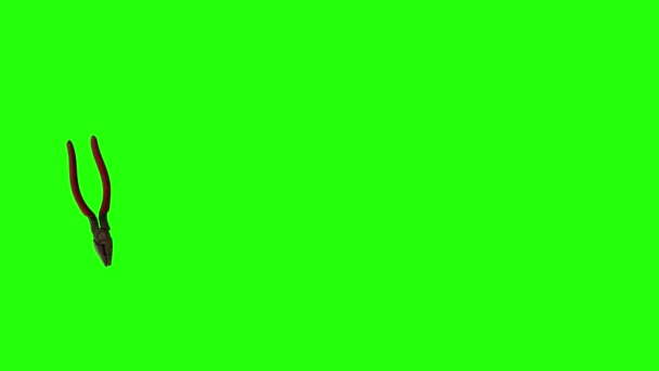 Alicate Único Animado Movendo Elemento Chave Chroma Tela Verde — Vídeo de Stock