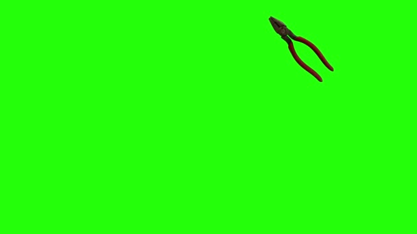 单钳子动画和移动在绿色屏幕上的关键元素 — 图库视频影像