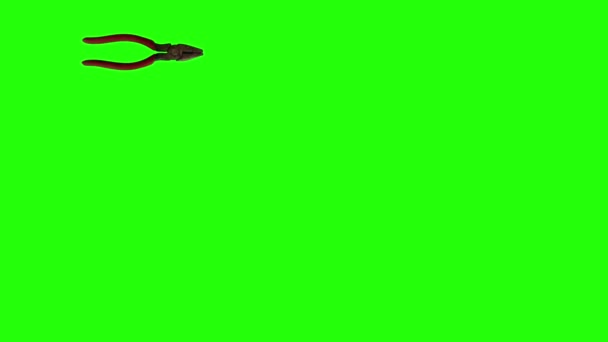 Une Seule Pince Animée Déplaçant Sur Écran Vert Chroma Élément — Video