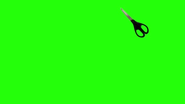 Animovaný Nůžkový Střih Pohyb Zelené Obrazovce Chroma Klávesy — Stock video