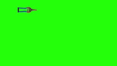 Animasyon makas kesme ve yeşil ekran kroma tuşunda hareket