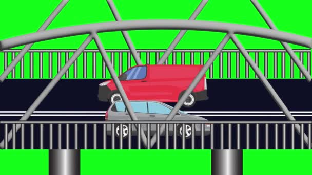 크로마 키에서 자동차의 애니메이션 — 비디오