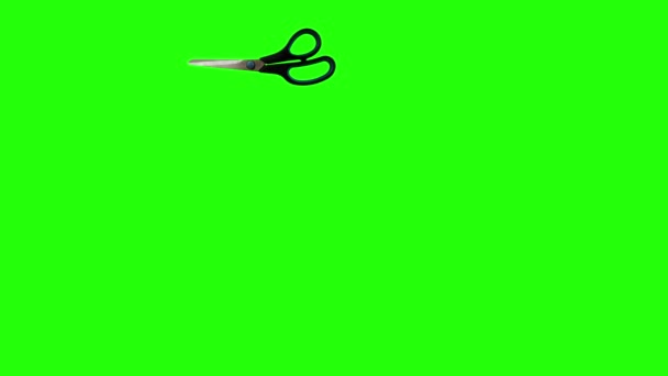 Анімовані Ножиці Різання Переміщення Зеленому Екрані Хром Ключ — стокове відео