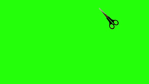 Yeşil Ekran Krom Tuşu Üzerinde Kesme Hareket Makas Aracının Animasyonu — Stok video