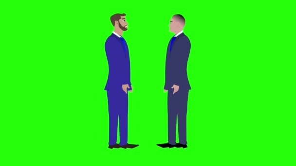 Animazione Due Uomini Affari Che Parlano Vicenda Sulla Chiave Cromatica — Video Stock