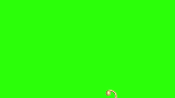 Musical Notes Signs Elements Gold Textured Green Screen Chroma Key — Stock Video