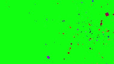 Kutlama ve olaylar için renkli Konfeti animasyonu, yeşil ekran krom anahtarı üzerindeki grafik kaynak ögesi
