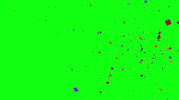 Kleurrijke Confetti Animatie Voor Viering Evenementen Grafische Bron Element Groen — Stockvideo