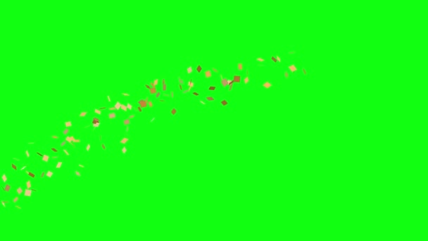 Animazione Confetti Color Oro Festeggiamenti Eventi Elemento Grafico Sorgente Chiave — Video Stock