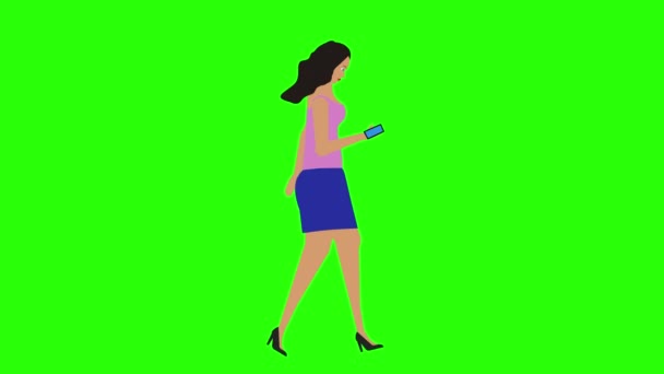 Γυναίκες Πόδια Και Κοιτάζοντας Στο Τηλέφωνο Animation Chroma Κλειδί Αδιάλειπτη — Αρχείο Βίντεο