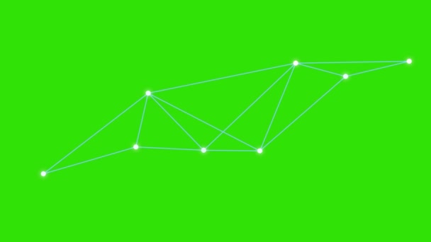 Bağlantı Çizgileri Yeşil Ekranda Nokta Teknoloji Iletişim Sistemi Ile Hareket — Stok video
