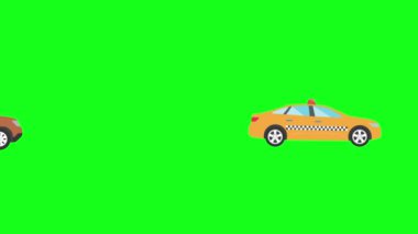 Yeşil ekranda çalışan arabalar animasyonu
