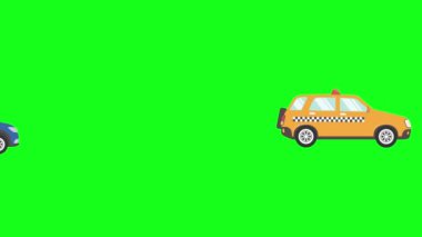 Yeşil ekranda çalışan arabalar animasyonu