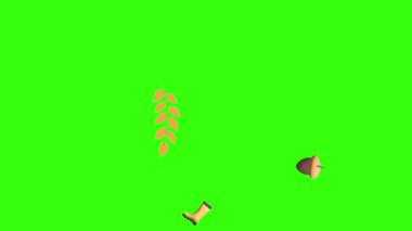 Yeşil ekran grafik elementlerinde sonbahar nesne animasyonu