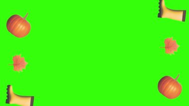 Yeşil ekran grafik elementlerinde sonbahar nesne animasyonu