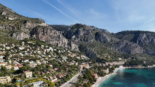 Fransa 'nın Eze köyünün hava manzarası