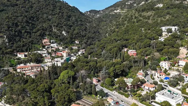 Fransa 'nın Eze köyünün hava manzarası