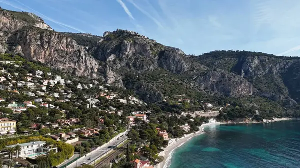 Fransa 'nın Eze köyünün hava manzarası