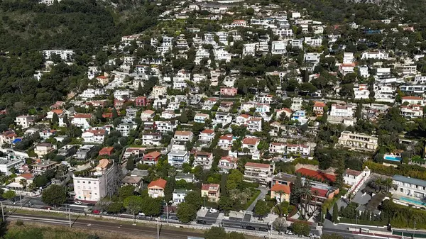 Fransa 'nın Eze köyünün hava manzarası