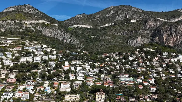 Fransa 'nın Eze köyünün hava manzarası