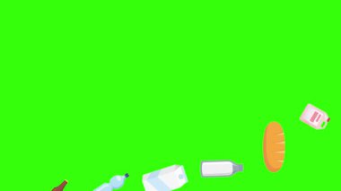 karikatür animasyonu yeşil ekran gıda ürünleri elementleri