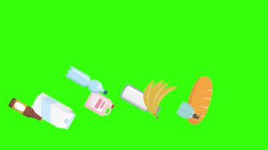 karikatür animasyonu yeşil ekran gıda ürünleri elementleri