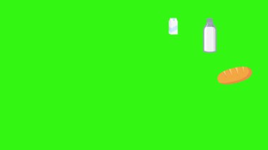 karikatür animasyonu yeşil ekran gıda ürünleri elementleri