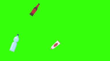 karikatür animasyonu yeşil ekran gıda ürünleri elementleri