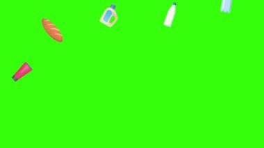 karikatür animasyonu yeşil ekran gıda ürünleri elementleri