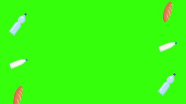 karikatür animasyonu yeşil ekran gıda ürünleri elementleri