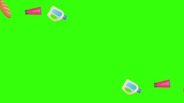 karikatür animasyonu yeşil ekran gıda ürünleri elementleri