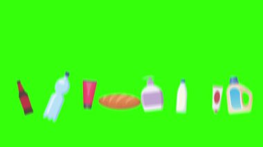 karikatür animasyonu yeşil ekran gıda ürünleri elementleri