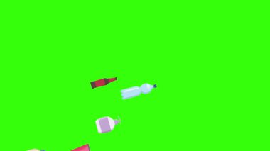 karikatür animasyonu yeşil ekran gıda ürünleri elementleri