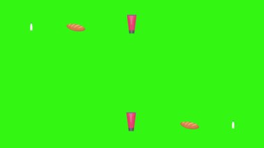 karikatür animasyonu yeşil ekran gıda ürünleri elementleri