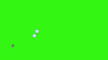 Yeşil ekrandaki ofis araçlarının canlandırması, düz tasarım ögeleri