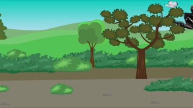 Doğa arka planında uçan kelebek grubu. Tarlalarda animasyon, vahşi yaşam çizgi filmi.