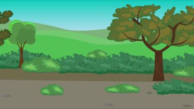 Doğa arka planında uçan kelebek grubu. Tarlalarda animasyon, vahşi yaşam çizgi filmi.