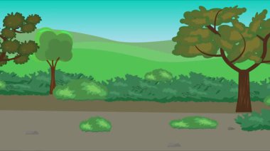 Doğa arka planında uçan kelebek grubu. Tarlalarda animasyon, vahşi yaşam çizgi filmi.